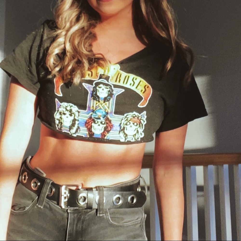 Hand Cropped Guns n Roses Tee